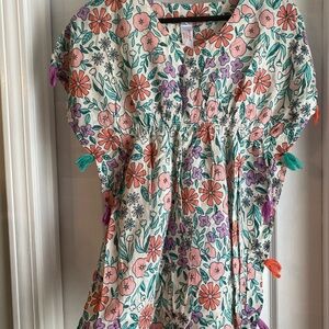 Cat & Jack Floral Kids Swim Coverup in Cream, Pink, Orange, Purple, Green